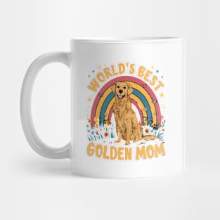 World's Best Golden Mom Rainbow and Butterflies Graphic Mug